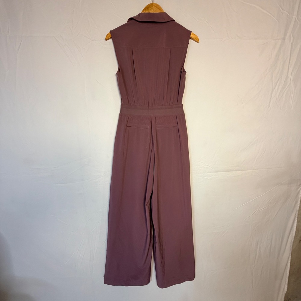 Athleta Brooklyn Heights Jumpsuit Plum Mauve Wide Leg Sleeveless Size 0 - Picture 2 of 16
